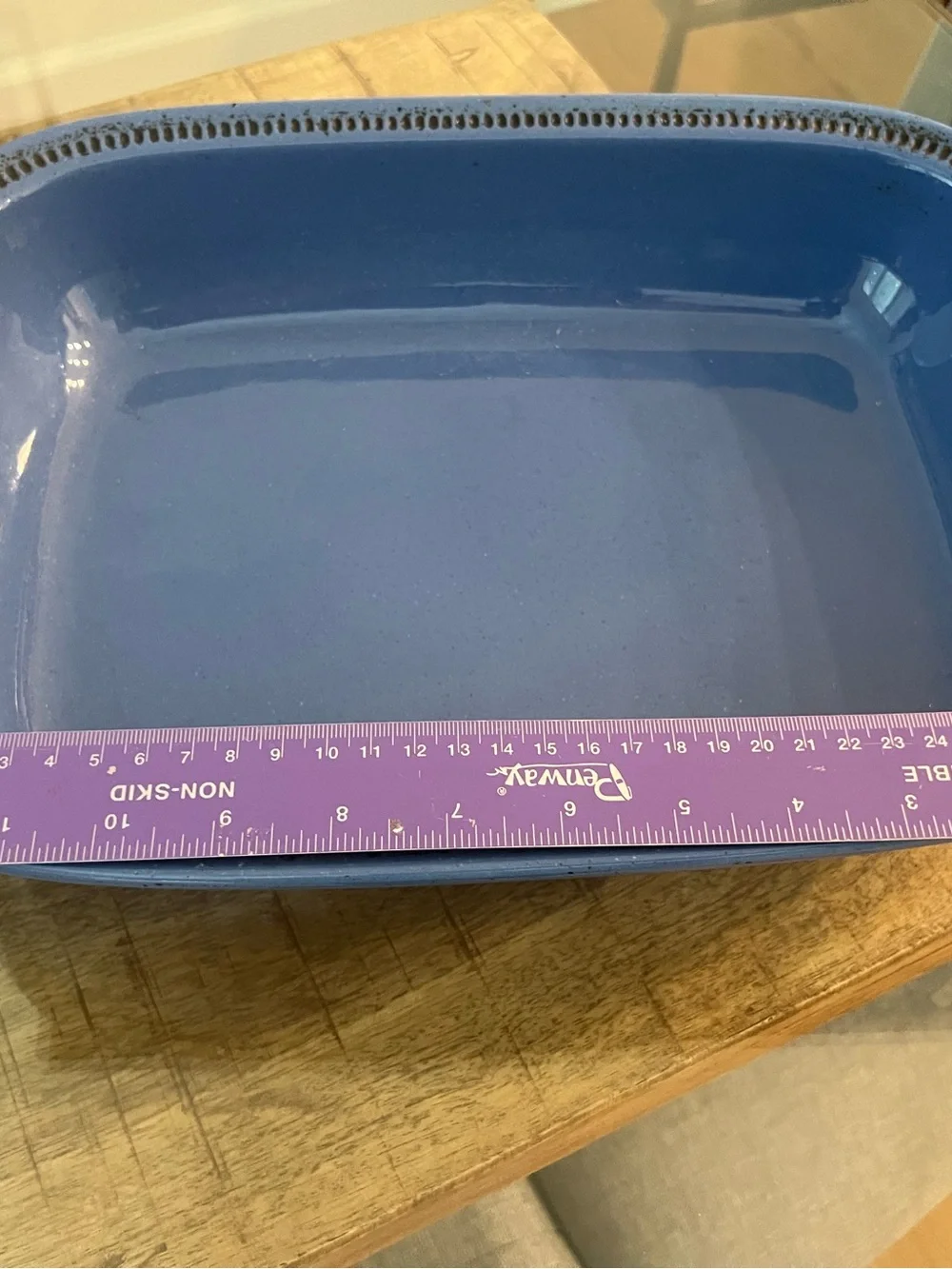 Dansk Blue Ceramic rectangle casserole dish with Beaded Edge